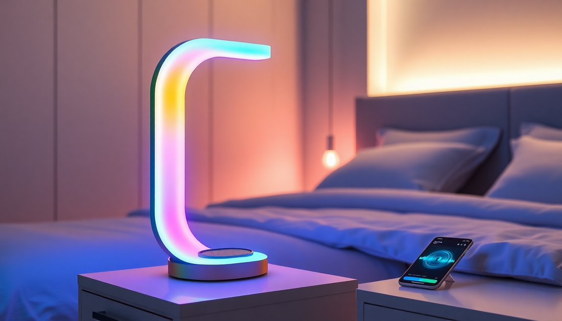 Elevate Your Home with the Brilliant G-Shaped LED Lamp: A Wireless Charger and Atmosphere Creator in One!