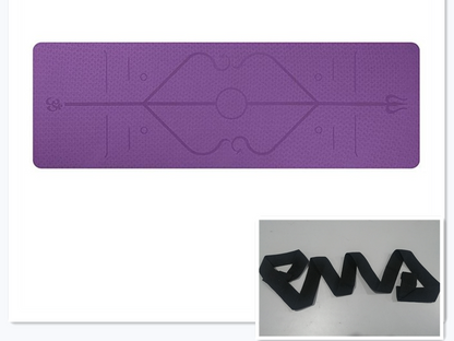 Non Slip TPE Yoga Mat Position Line Beginner Sports DealSniper.net Dark purple set