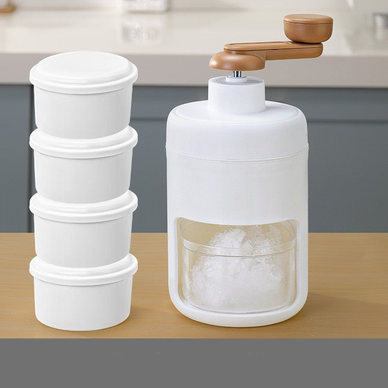Kitchen Hand Block Shaving Machine Small Ice Maker Kitchen DealSniper.net White With 4PCS Ice box