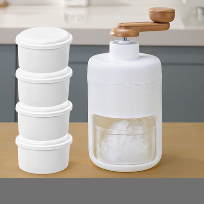 Kitchen Hand Block Shaving Machine Small Ice Maker Kitchen DealSniper.net White With 4PCS Ice box