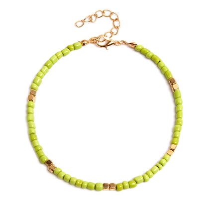 New Golden Rice Bead Beach Anklet Women Jewelry Gym From House Green
