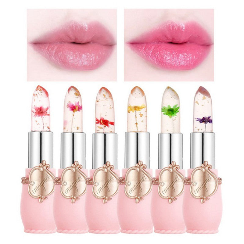 Jelly Flower Lipstick Color Changing Lip Gloss Moistening