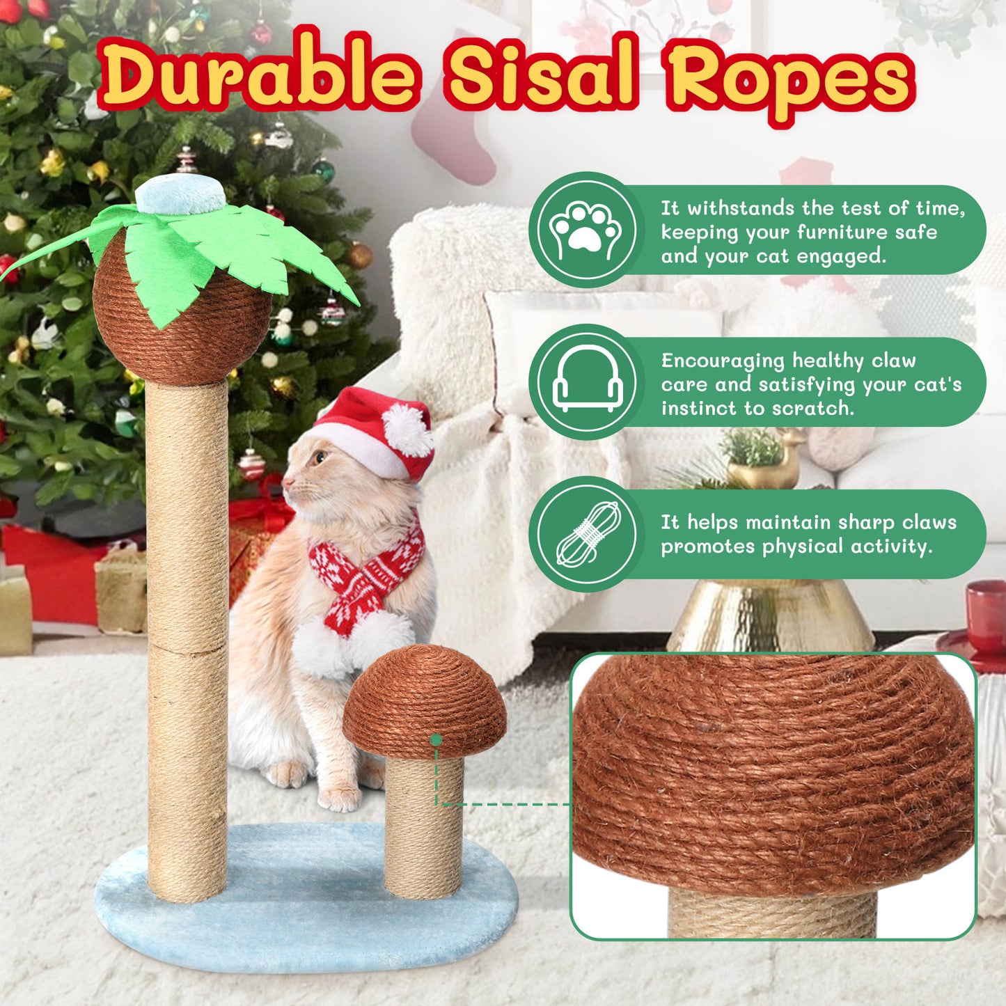 40X30X73CM CAT SCRATCHING COLUMN SISAL CAT CLIMBING FRAME Pets dealsniper-net