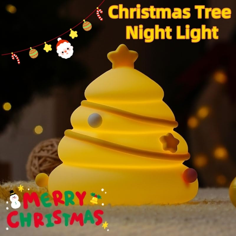 Christmas Tree Silicone Night Lights USB Rechargeable Eye Protection