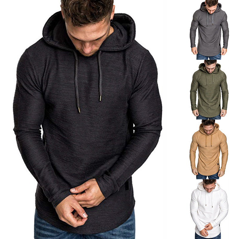 Men Hoodie Sweatshirt Casual Long Sleeve Slim Tops Gym T-shir Men dealsniper-net