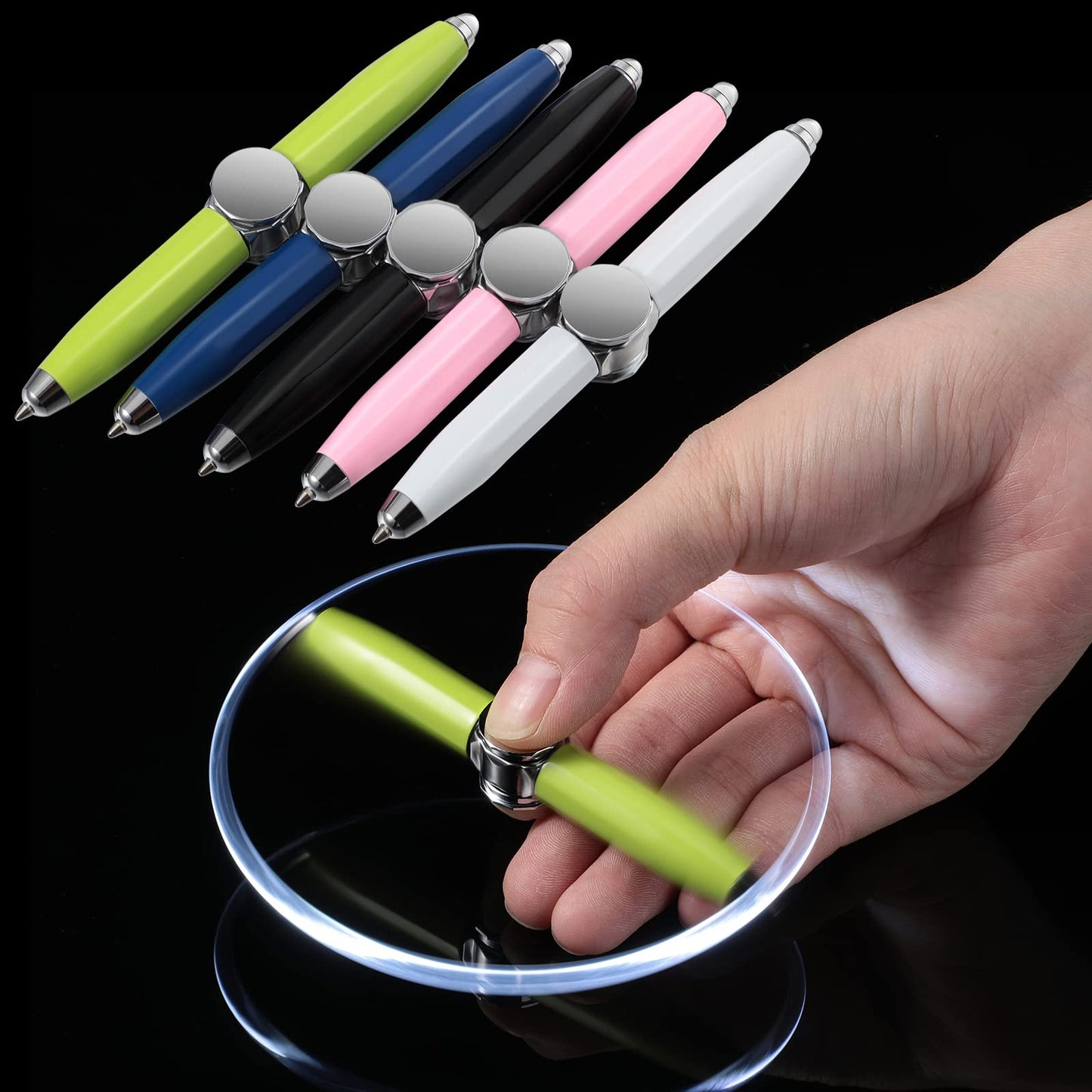 Creative Multi-Function LED Pen Spinning Decompression Gyro