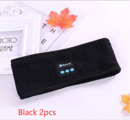 Wireless Bluetooth Headband Outdoor Fitness Yoga Headband Sports DealSniper.net Black 2pcs