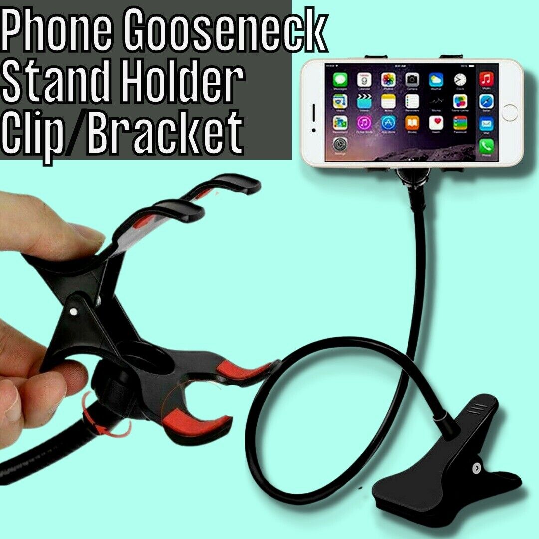 Universal Lazy Mobile Phone Gooseneck Stand Holder Flexible Bed Desk Table Clip Phones DealSniper.net
