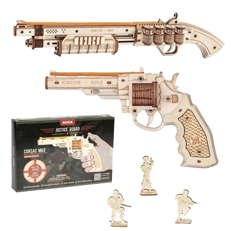 Revolver Gun Model Toys 3D Wooden Puzzle Games Kids dealsniper-net