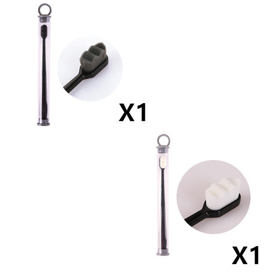 Ultra-fine Toothbrush Super Soft Bristle Deep Cleaning Brush Kids DealSniper.net 2pcs Wavy set2