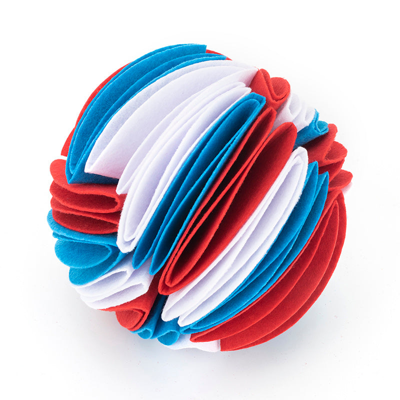 Foldable Dog Snuffle Ball Dog Training Toys Increase IQ Pets dealsniper-net L White red blue