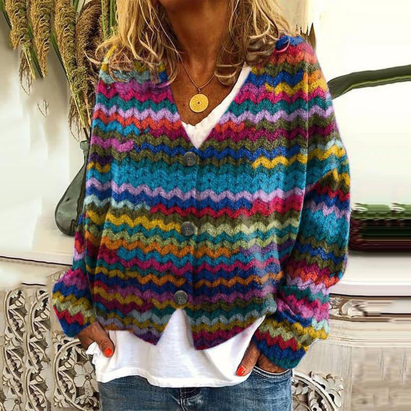New Christmas Abstract Flowers Printing Sweater Fashion Women DealSniper.net