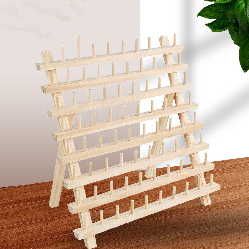 Solid Wood Bobbin Holder Sewing Thread Folding Shelf