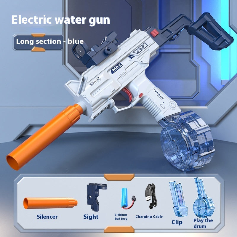 Children Automatic UZI Electric Backpack Water Submachine Gun Kids DealSniper.net Blue Long