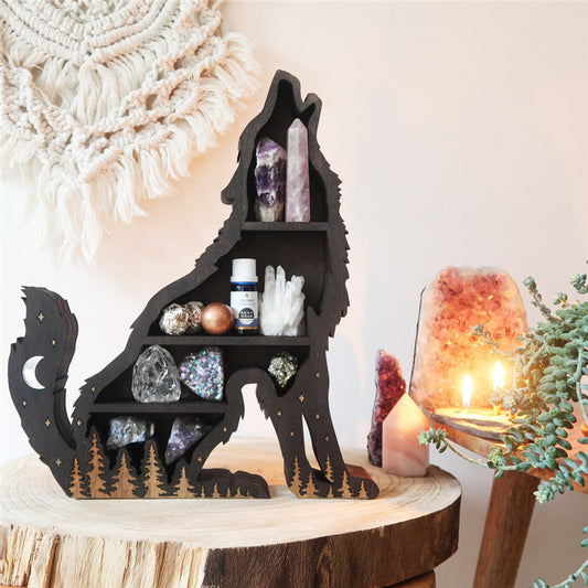 Wolf-shaped Moon Crystal Shelf Halloween Shelves Holidays Gym From House