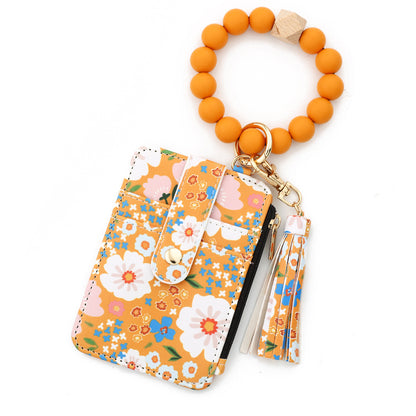 Women's Floral Print Leather Card Bag Women dealsniper-net 10 Yellow
