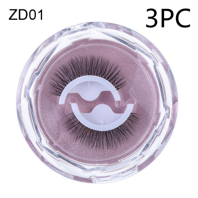 Self-adhesive Reusable Glue-free Eye Lashes With Natural Curl Women dealsniper-net ZD01 3PC