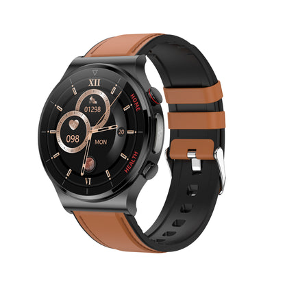 Oxygen ECG Temperature Blood Pressure Heart Rate Monitoring Laser Smart Watch Electronics DealSniper.net Brown E300