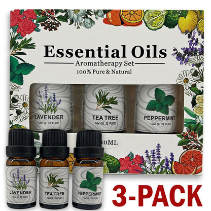 3 Pack - Aromatherapy Essential Oils Gift Set For Humidifiers Oil Diffuser Mist Health dealsniper-net Essential Oil Multi color