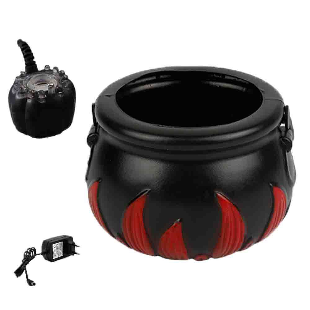 Halloween Pumpkin Smoke Witch Bucket Color Changing Lights Jewelry dealsniper-net Red EU