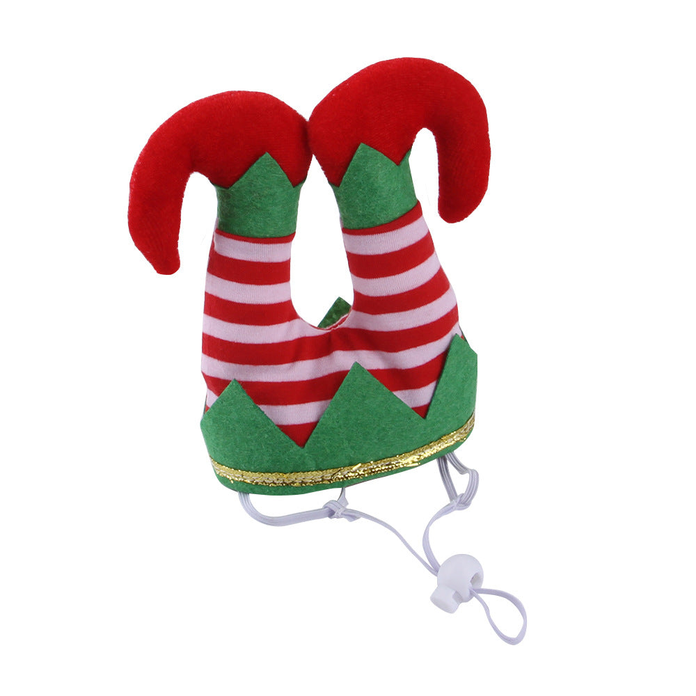 Pet Christmas Dress Up Dog Christmas Hat Pet Funny Striped Deals DealSniper.net