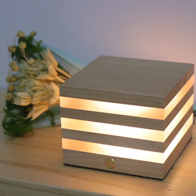 Ins Nordic Girl Heart Shooting Props Wooden LED Night Light House dealsniper-net