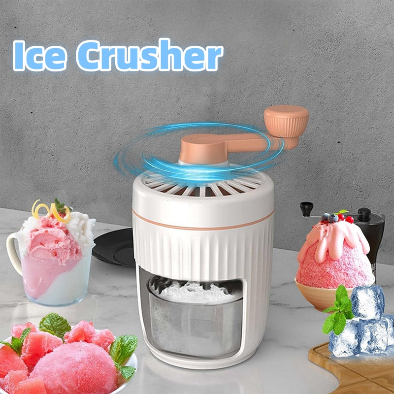 Hand-cranked Ice Shaving Machine Ice Crusher Kitchen Gym From House