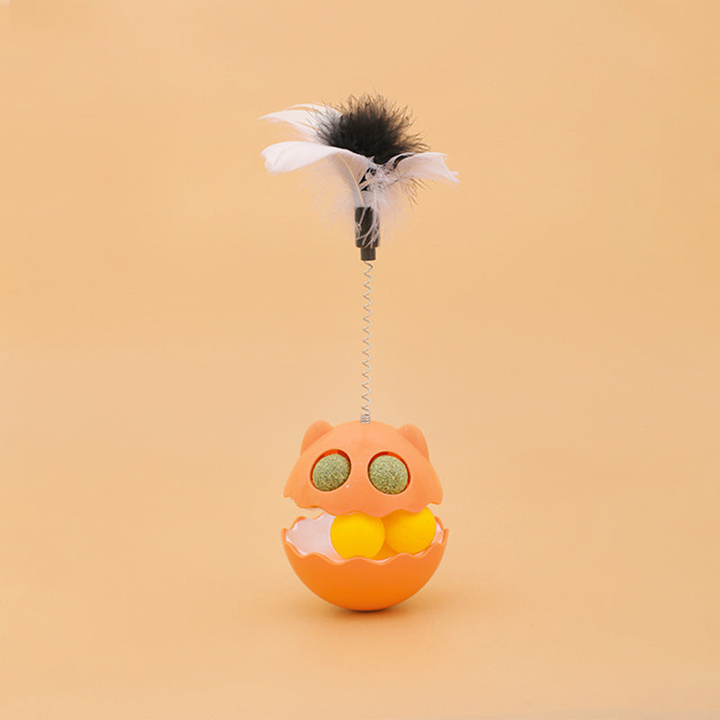 Cats Feather Toy Rotate Cat Tumbler Teaser Catmint Roller Pets Gym From House Rouge Pink 26x8cm
