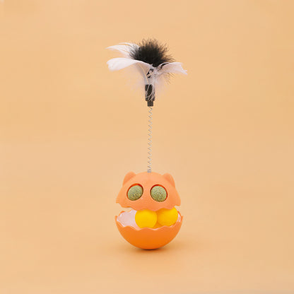 Cats Feather Toy Rotate Cat Tumbler Teaser Catmint Roller Pets Gym From House Rouge Pink 26x8cm