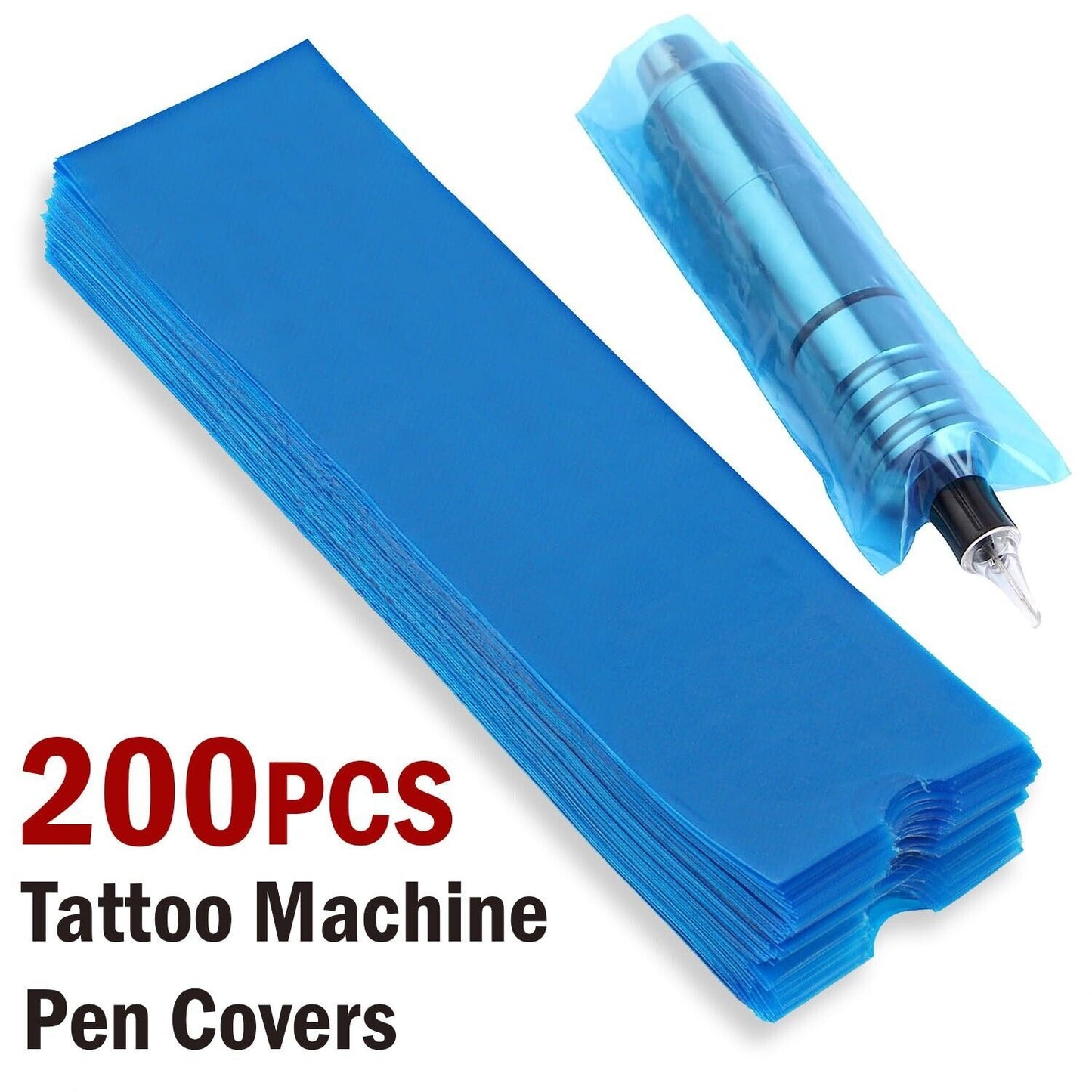 200PCS Disposable Tattoo Machine Pen Clip Cord Sleeves Supply Cover Plastic Bags