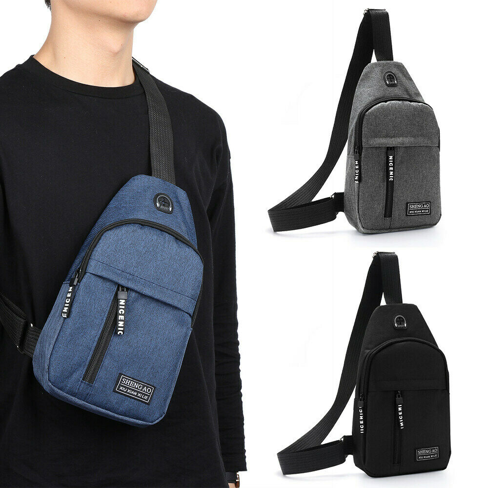 Mens Sling Bag Cross Body Handbag Chest Bag Shoulder Pack Outdoor DealSniper.net