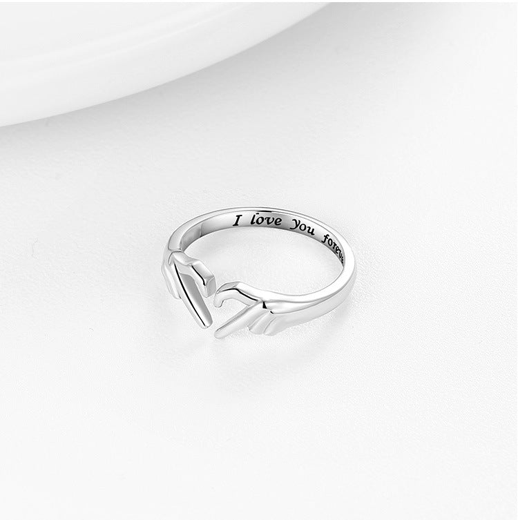 Romantic Heart Hand Hug Fashion Ring For Women Couple Jewelry Gifts