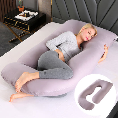 Maternity Pillow Waist Support Side Sleeping Slope Pillow J-type Health DealSniper.net Cotton Gray 65x90x175cm