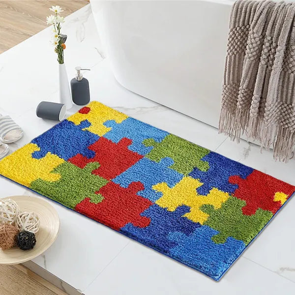 Bathroom Rug 20x32 Non Slip Fluffy Teal Bath Mat For Bathroom House Gym From House