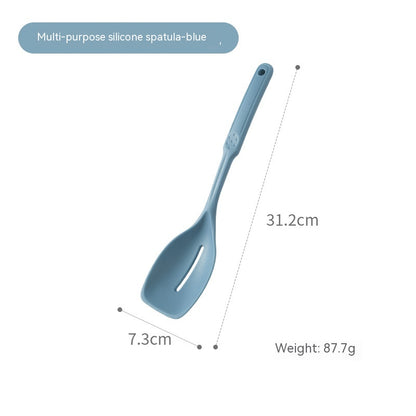 Household Multifunctional Spatula Edible Silicon Kitchen dealsniper-net Slotted Turner Blue