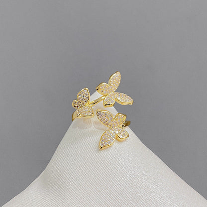 Butterfly Ring Female Niche Diamond Temperament Ring Jewelry dealsniper-net