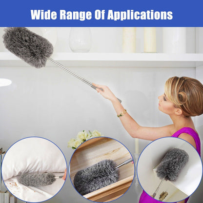 Adjustable Soft Microfiber Feather Duster Dusting Brush Household Cleaning Tool Home dealsniper-net