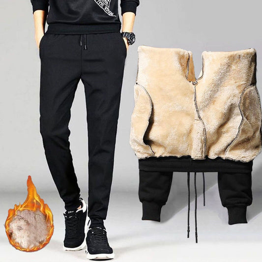 Autumn Winter Pants Men Women Trousers Warm Fleece Drawstring Pants M-5XL Men dealsniper-net