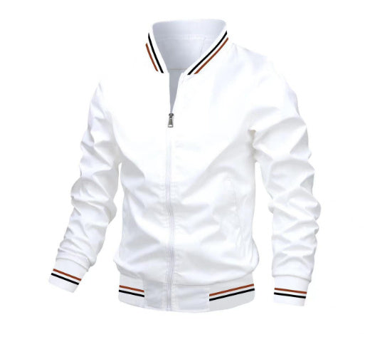 Men's Striped Zip-up Jacket With Pockets Fashion