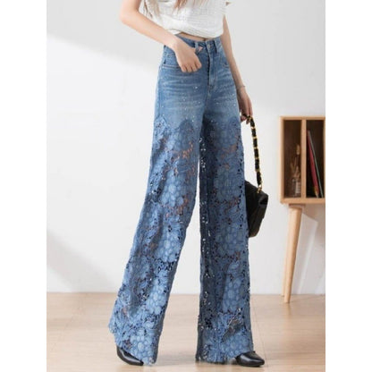 Women's Stitching High Waist Wide Leg Pants Women DealSniper.net