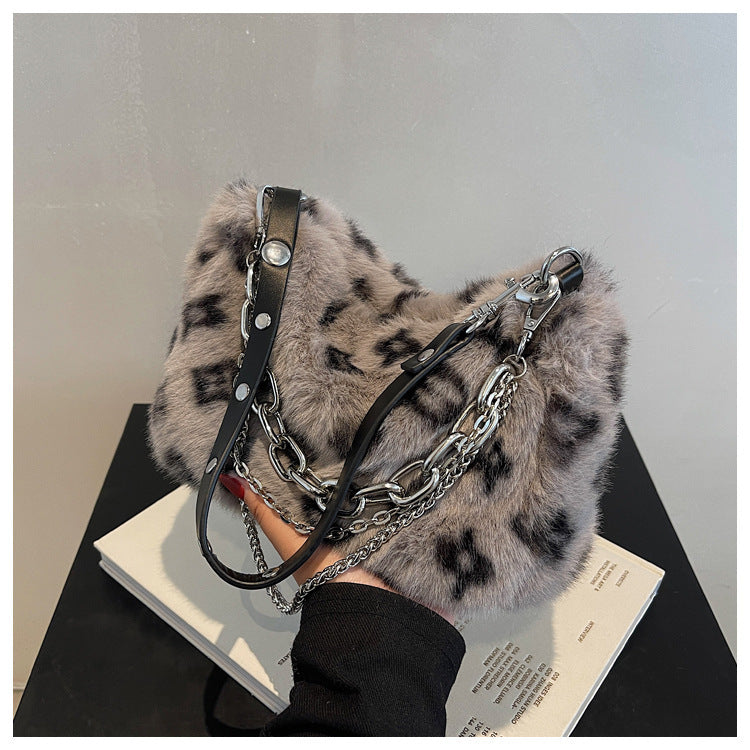 Winter Plush Bags Chain Shoulder Bag Women