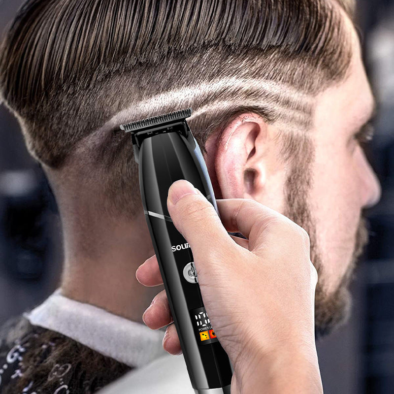 Smart LCD Digital Display Oil Head Scissors Portable USB Charging Household Hair Scissors Men DealSniper.net