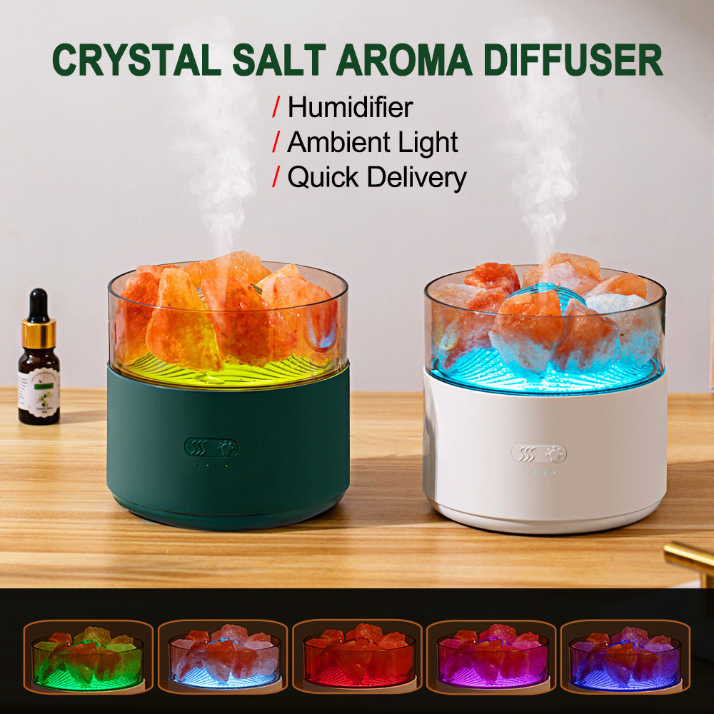 Cool-Mist Impeller Air Humidifier Crystal Salt Aroma Diffuser Incense