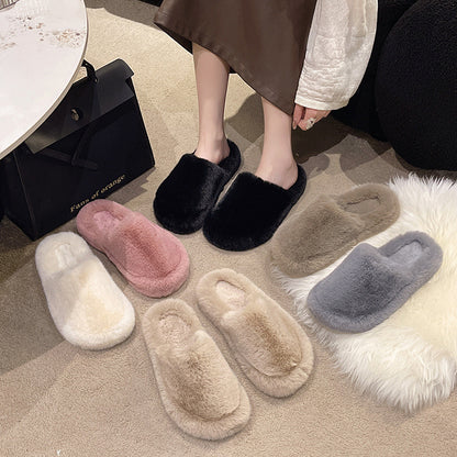 Women Home Slippers Winter Warm Shoes With 3cm Heel Women dealsniper-net