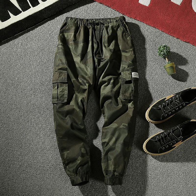 Mens Casual Fashion Loose Legged Camouflage Pants