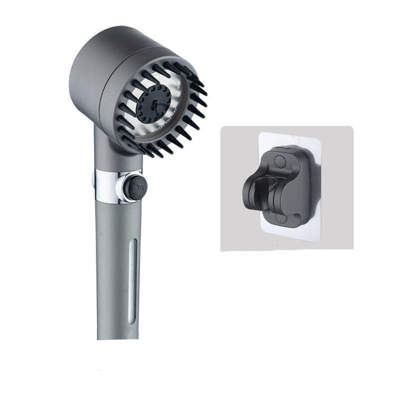 3 Modes Shower Head High Pressure Showerhead Portable Filter Kitchen dealsniper-net Gun ash spray wall seat