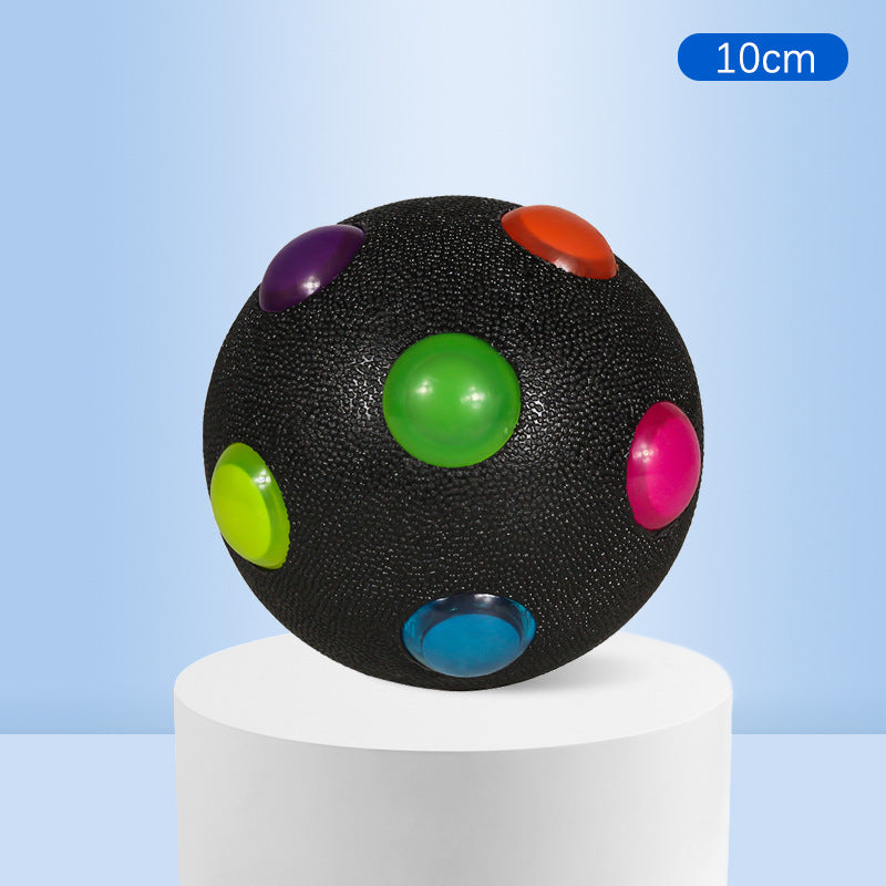 Small Dog Pet Training Interactive Luminous Elastic Ball Pets Gym From House 10cm Disco Ball Black