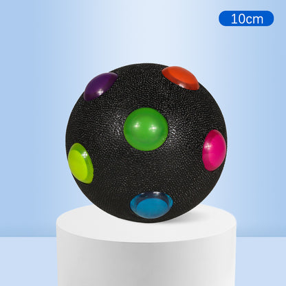 Small Dog Pet Training Interactive Luminous Elastic Ball Pets Gym From House 10cm Disco Ball Black