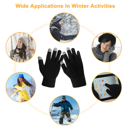 Unisex Touch Screen Gloves Full Finger Winter Warm Knitted Gloves Outdoor Gym From House