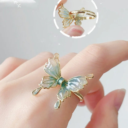 Butterfly Ring Gradient Blue Epoxy Special-interest Design Jewelry dealsniper-net